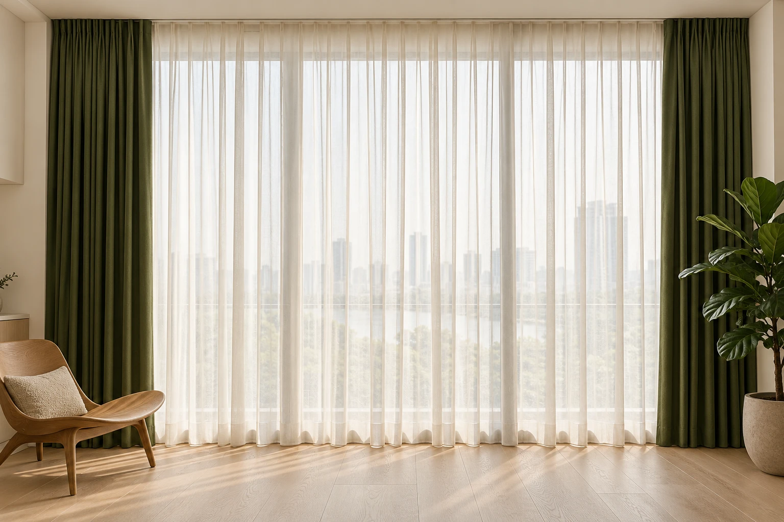 Illustrative curtain direction